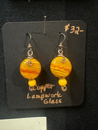 Orange Lampwork Earrings