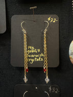 Long 14k Goldfill Chain & Crystal Earrings