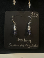 Purple & Clear Swarovski Earrings