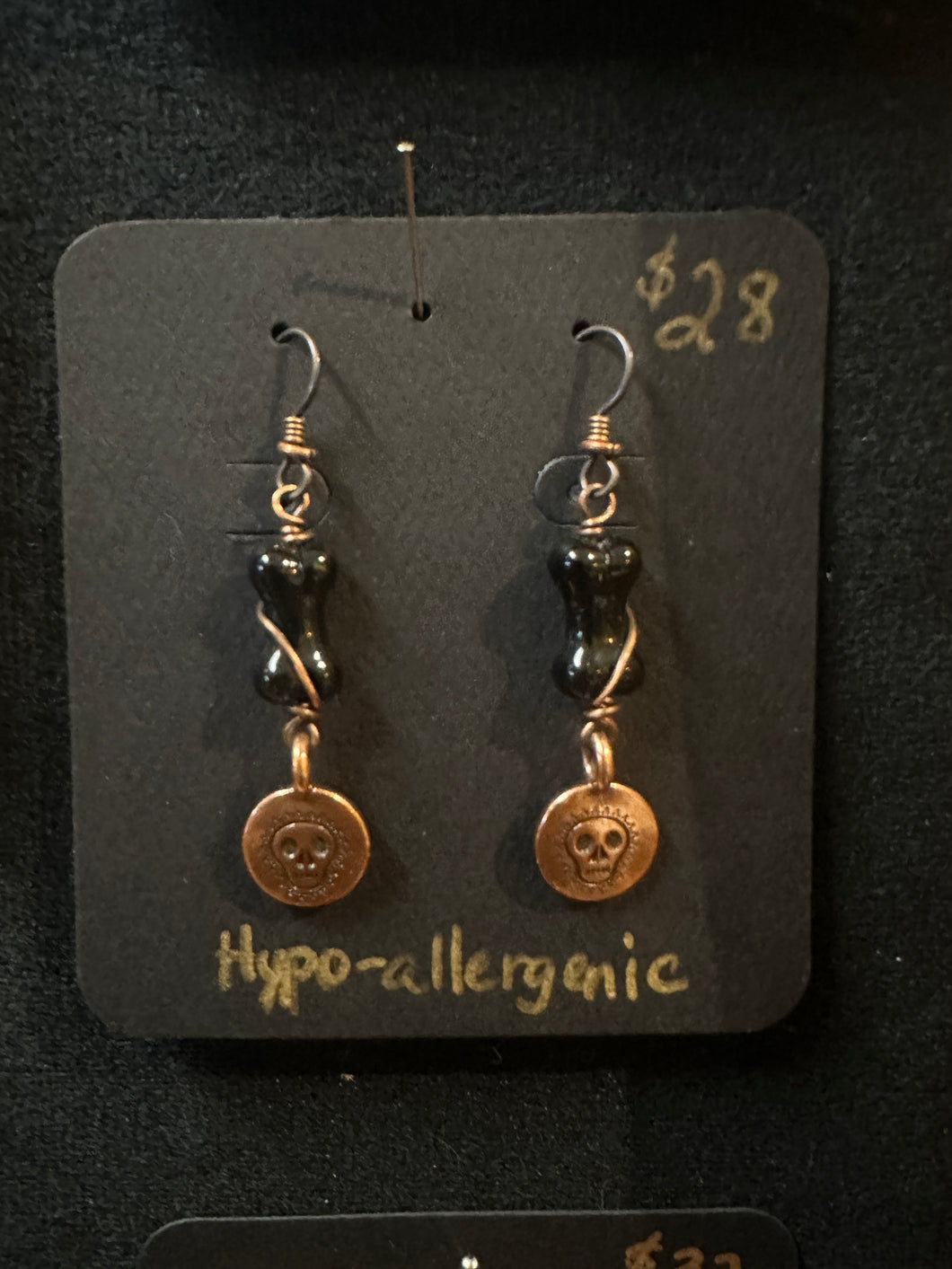 Copper Skull Earrings