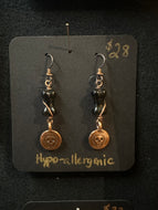 Copper Skull Earrings